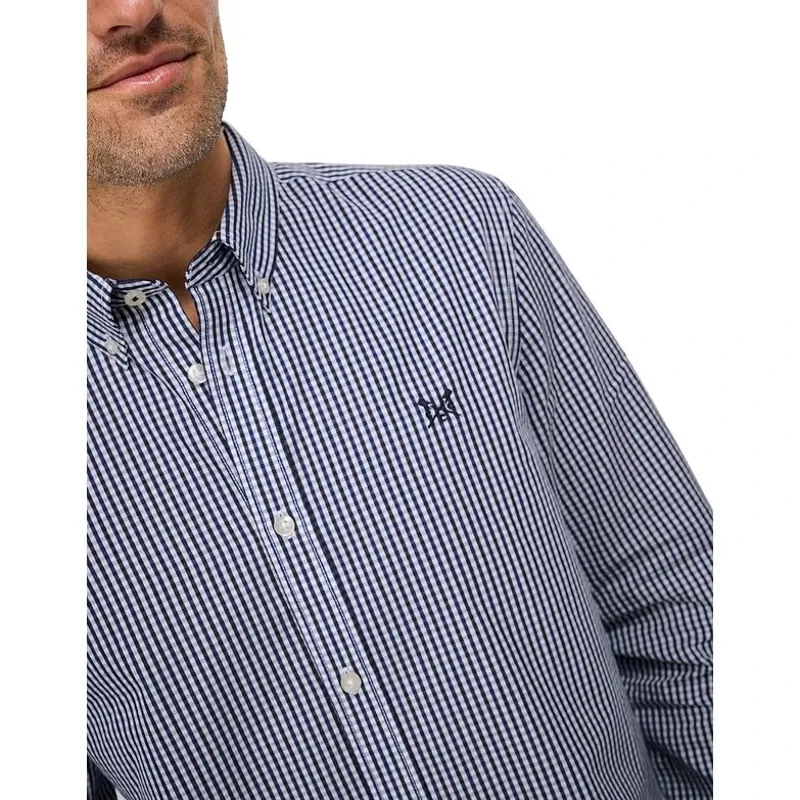 Crew Clothing Classic Fit Multi Gingham Shirt in Peacoat/Blue-4