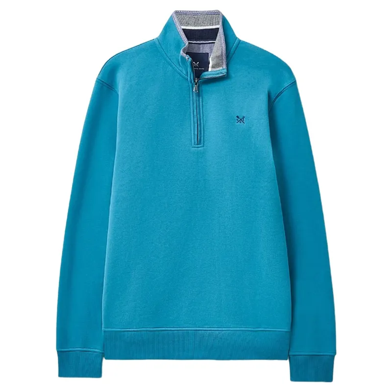 Crew Clothing Classic Half Zip Sweat in Mozaic Blue