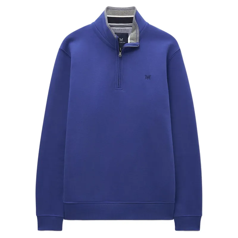 Crew Clothing Classic Half Zip Sweatshirt in Dark Ultramarine
