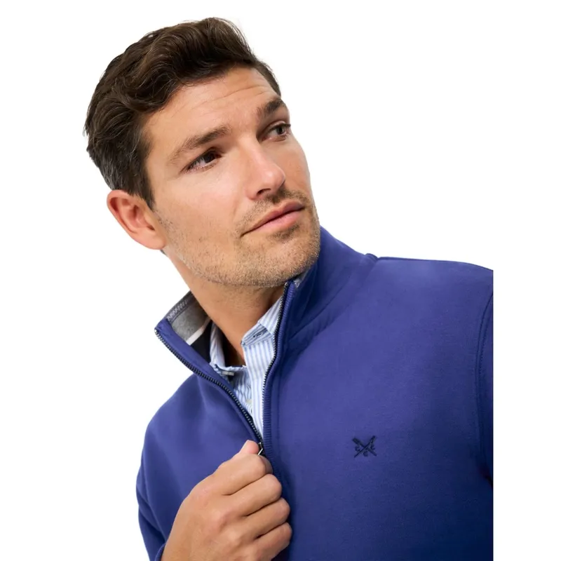 Crew Clothing Classic Half Zip Sweatshirt in Dark Ultramarine-4