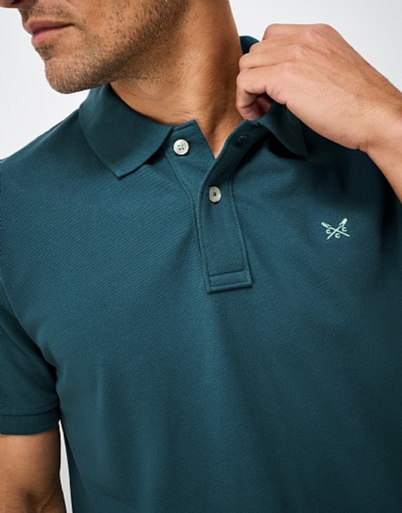 Crew Clothing Classic Pique Polo Shirt in Indian Teal-2