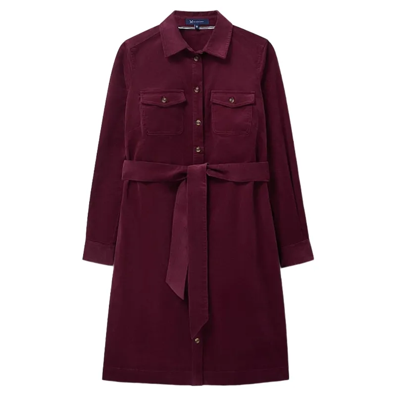 Crew Clothing Elsie Cord Shirt Dress in Rhododendron
