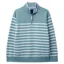 Crew Clothing Half Zip Sweat in Cameo Blue/White Linen
