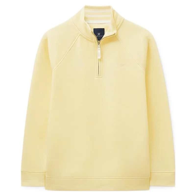 Crew Clothing Half-Zip Sweatshirt in Pastel Yellow
