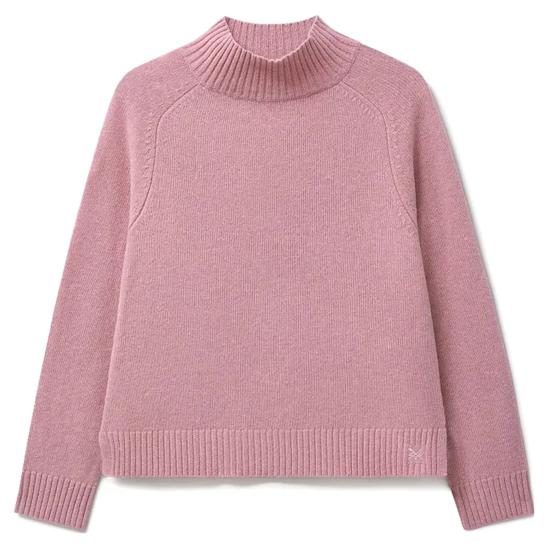 Crew Clothing Harmony Saddle Shoulder Funnel Neck Jumper in Pink Blush