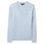 Crew Clothing Heritage Cable V Neck Jumper in Crystal Blue
