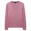Crew Clothing Heritage Cable V Neck Jumper in Pink Nectar Marl
