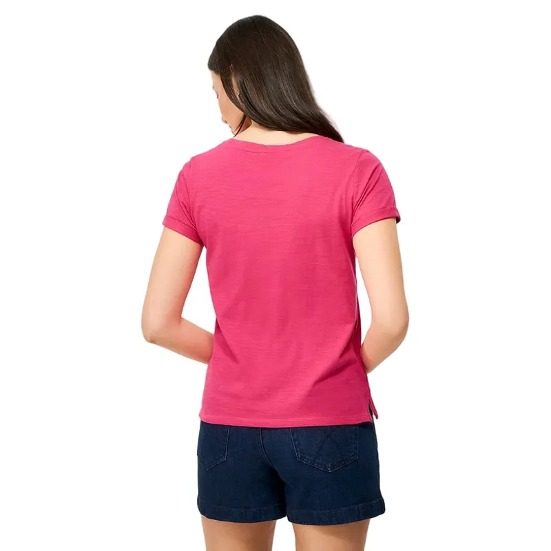 Crew Clothing Perfect Crew Slub Women's T-Shirt in Raspberry Sorbet-4