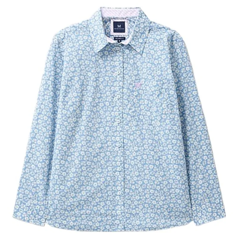 Crew Clothing Relaxed Fit Cotton Poplin Shirt Floating Anemones Allure