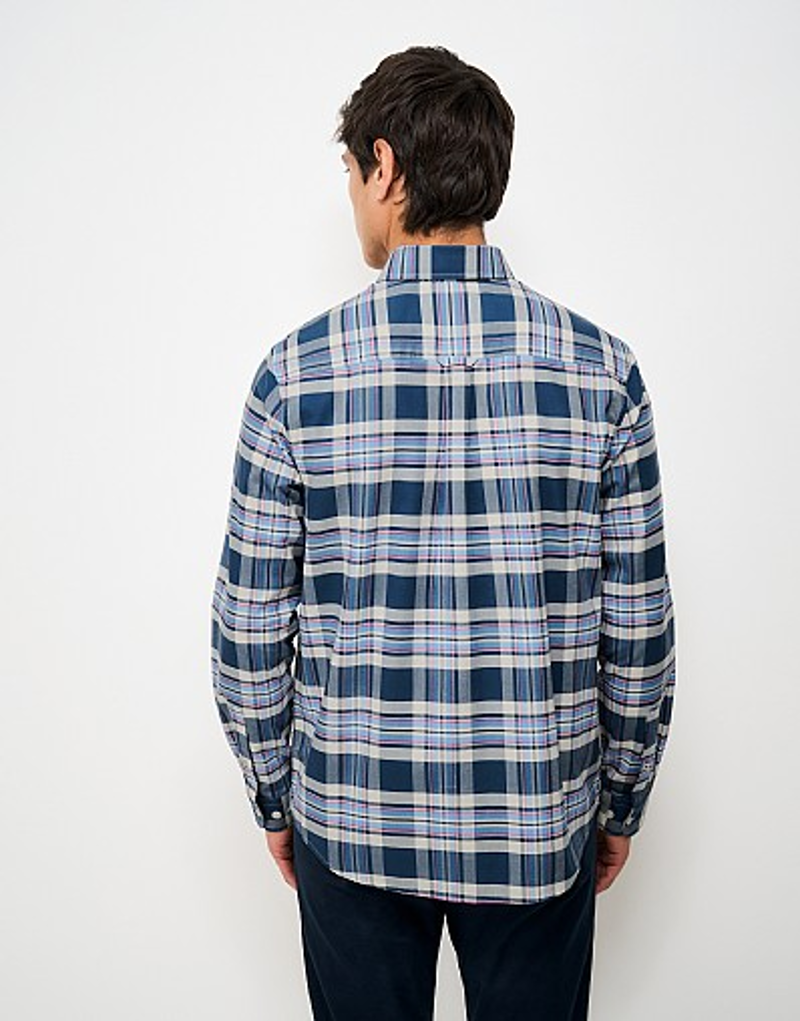 Crew Clothing Rupert Check Oxford Shirt Indian Teal/Sky/Magenta Haze-4