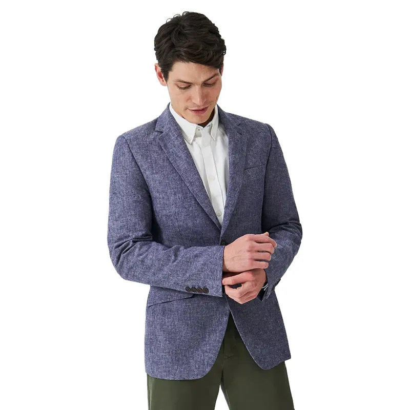 Crew Fortescue Linen Blazer Mid Blue-1