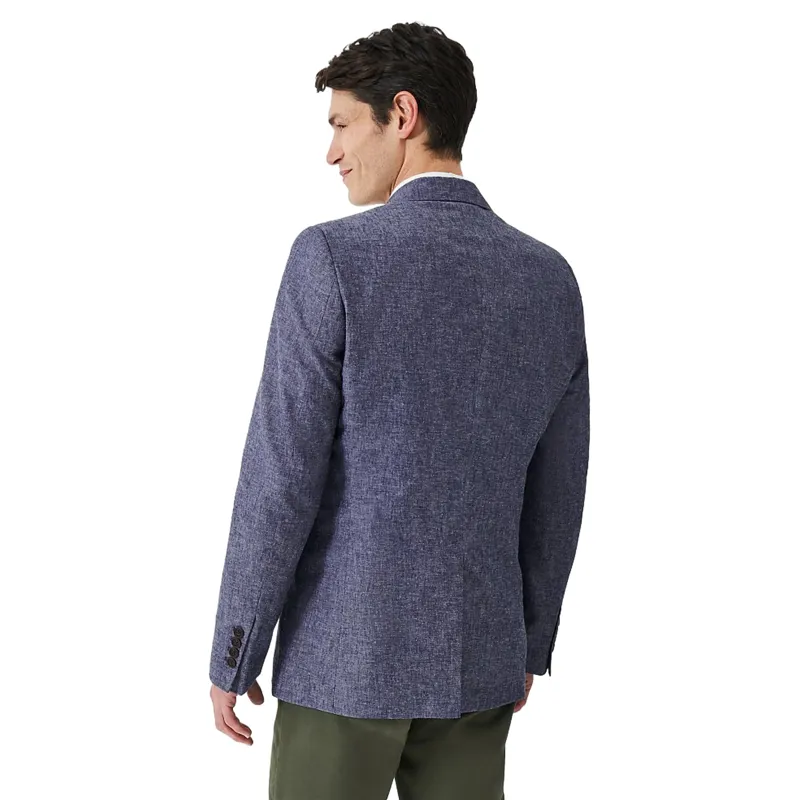Crew Fortescue Linen Blazer Mid Blue-4