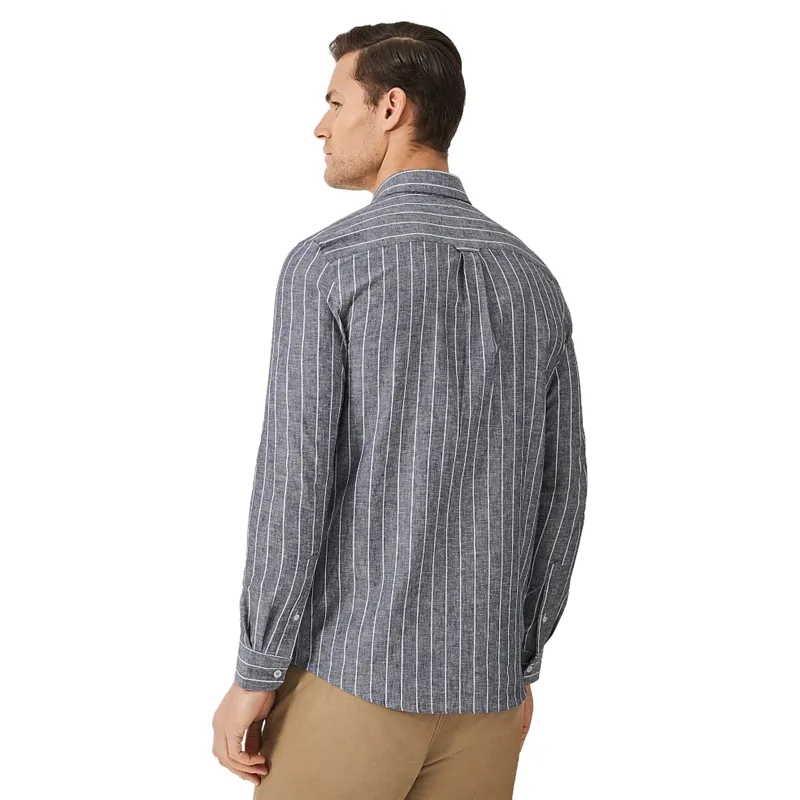 Crew Long Sleeve Stripe Linen Heritage Sky White-2