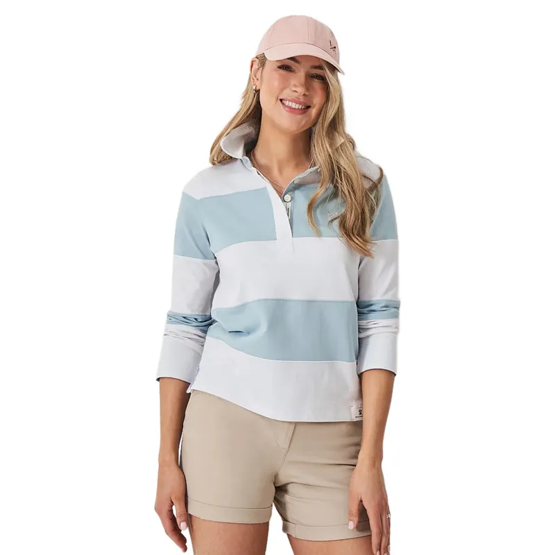 Crew Long Sleeve Stripe Rugby Cool Blue White-1