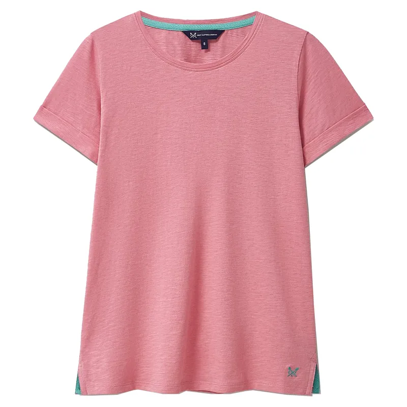 Crew Slub Crew Neck TShirt Flamingo