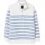 Crew Clothing Half Zip Sweat White Blue Stripe