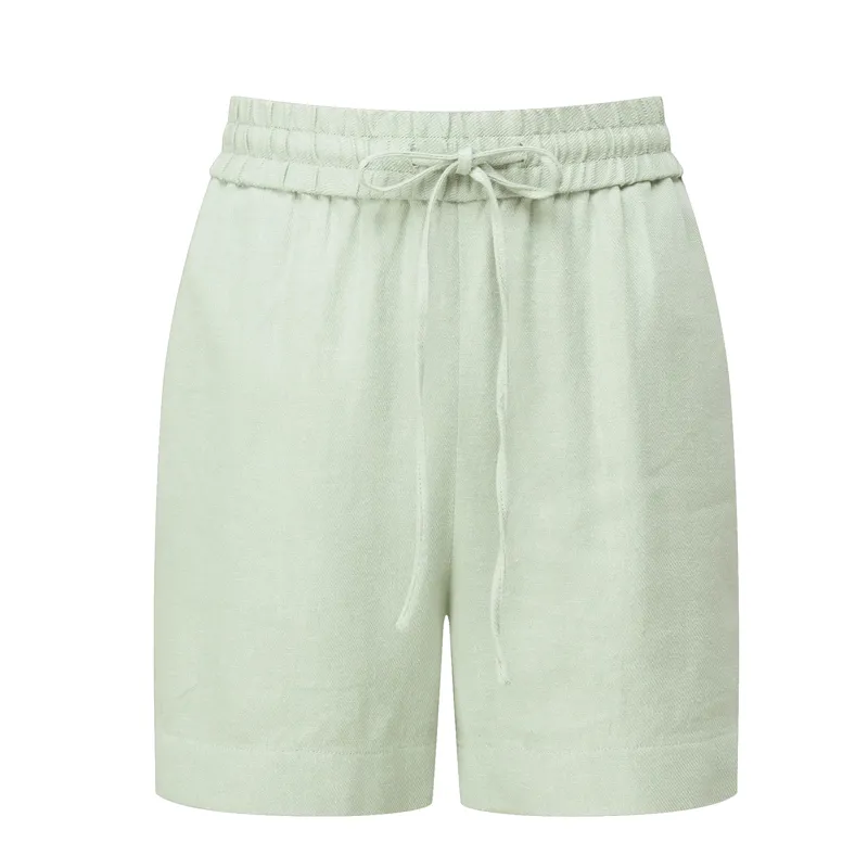 Daphne Linen Shorts Aqua Grey