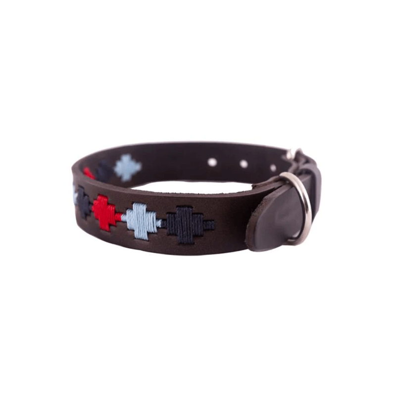 Pioneros Dog Collar Pampa Cross Navy Blue Red