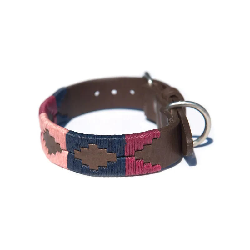 Pioneros Dog Collar Berry Navy Pink