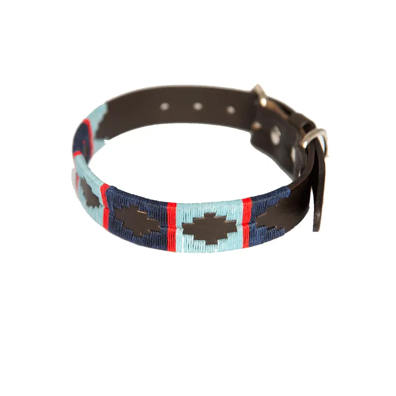 Pioneros Dog Collar Navy Red Blue Stripe