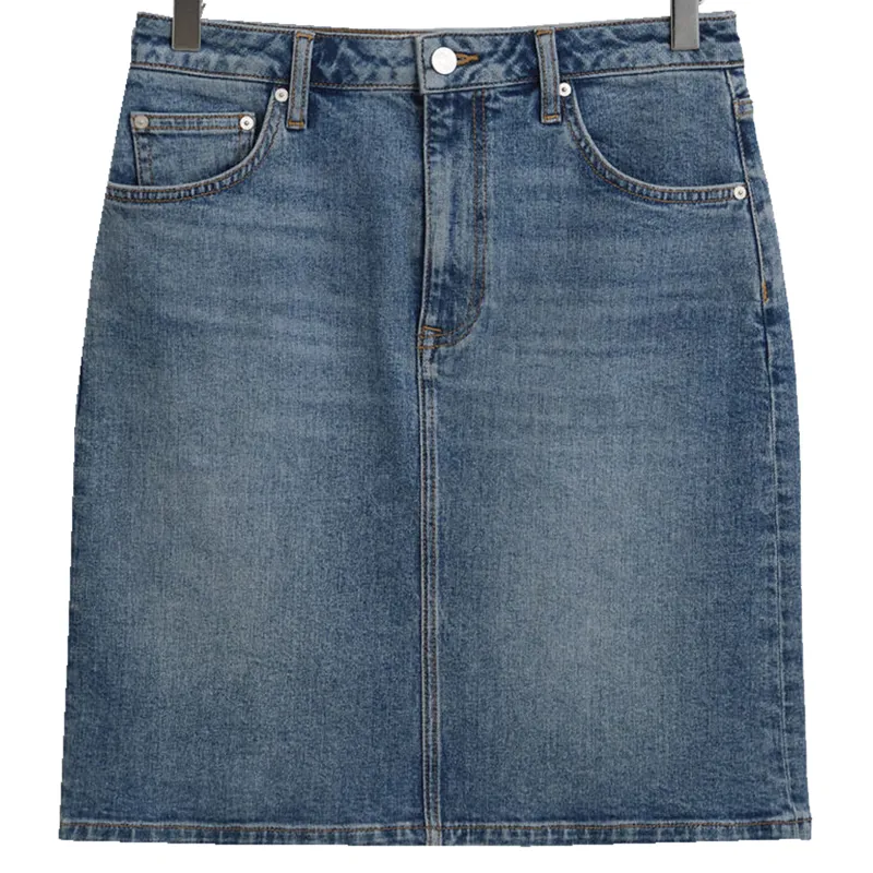 Gant Ladies Short Denim Skirt Mid Blue Broken In