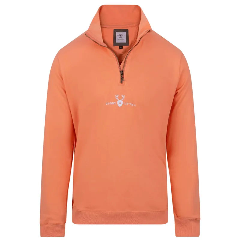 Digby and Litten Ptarmigan Quarter Zip Jumper Coral