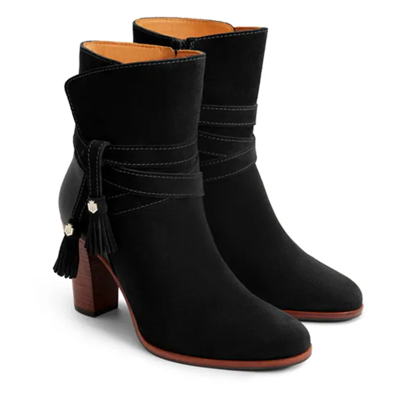 Fairfax and Favor Dorset Ankle Boot Black Suede