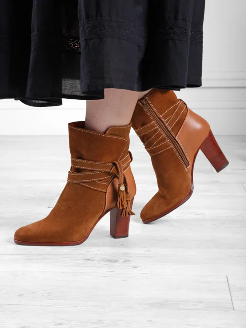 Fairfax and Favor Dorset Ankle Boot Tan Suede-3