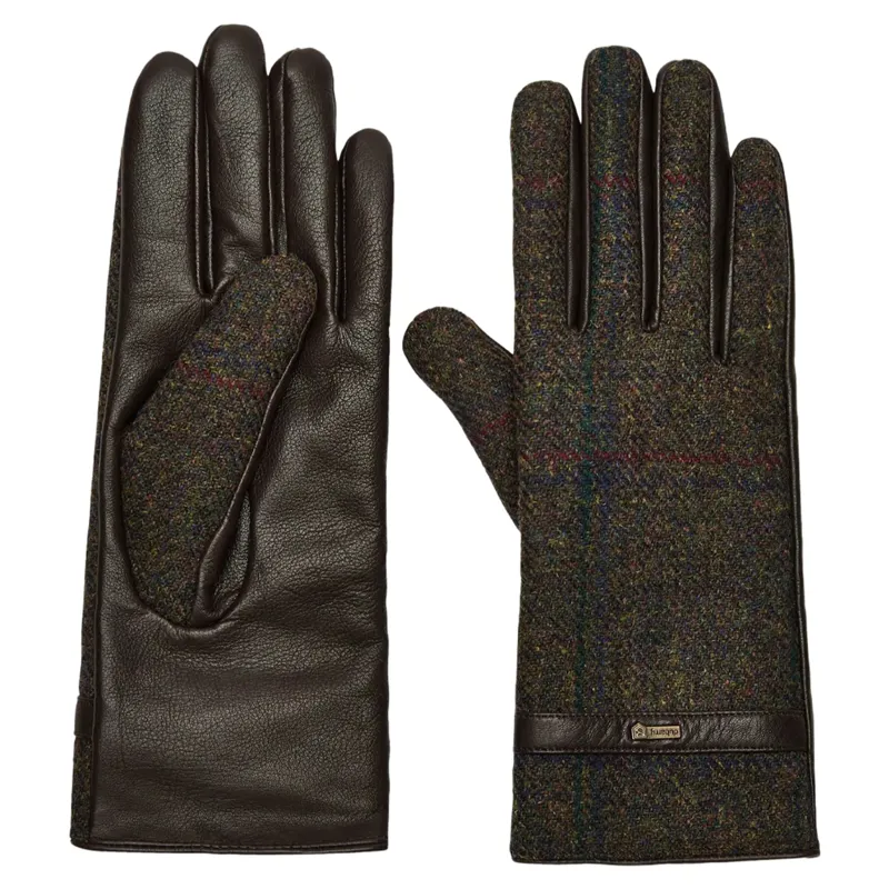 Dubarry Ballycastle Tweed Leather Gloves Hemlock