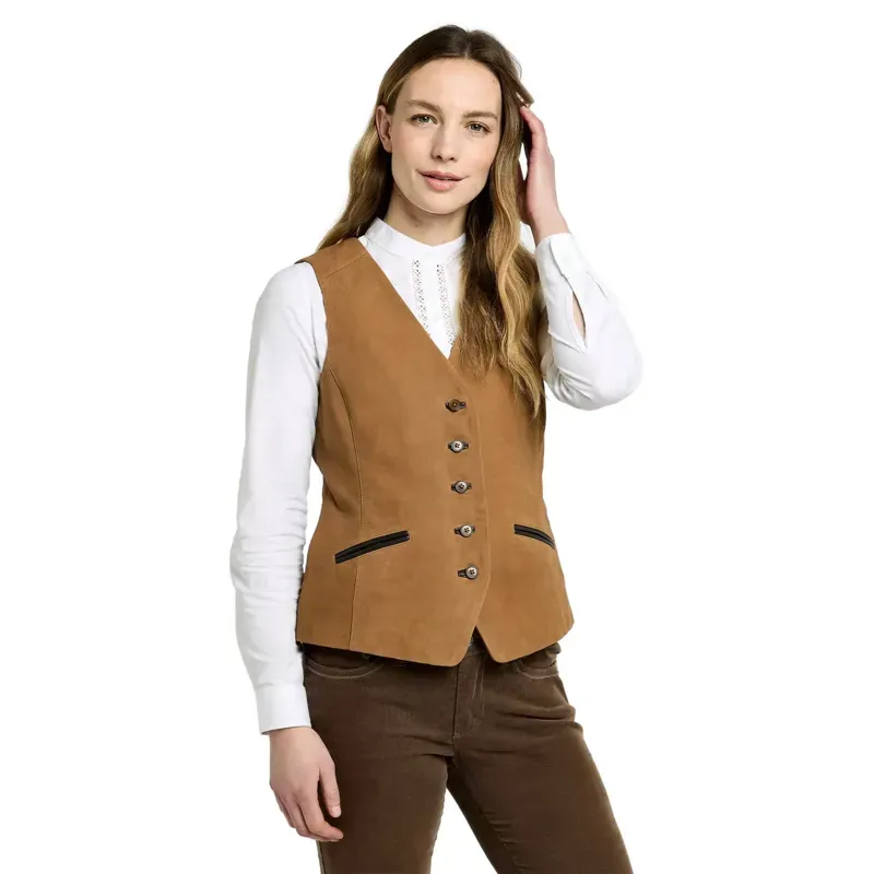 Dubarry Greville Ladies Tailored Waistcoat Tan-2