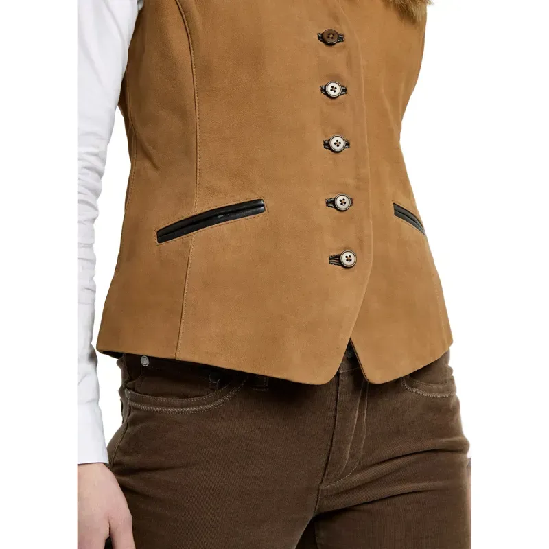 Dubarry Greville Ladies Tailored Waistcoat Tan-4