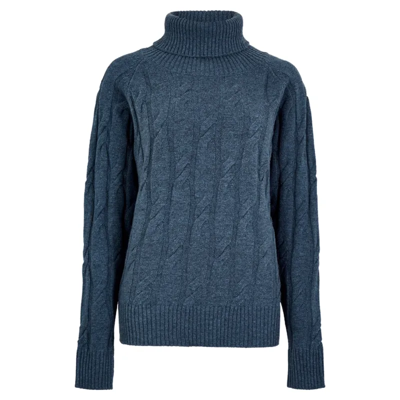 Dubarry Hennessy Cable Roll Neck Sweater in Indigo
