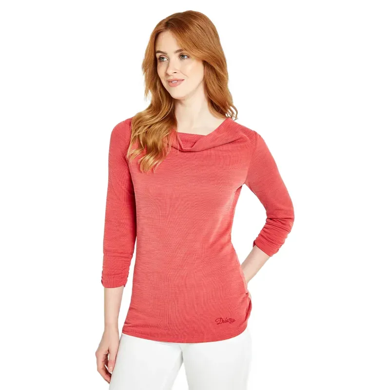 Dubarry Hillgrove Cowl Neck Top Nantuck Red-1