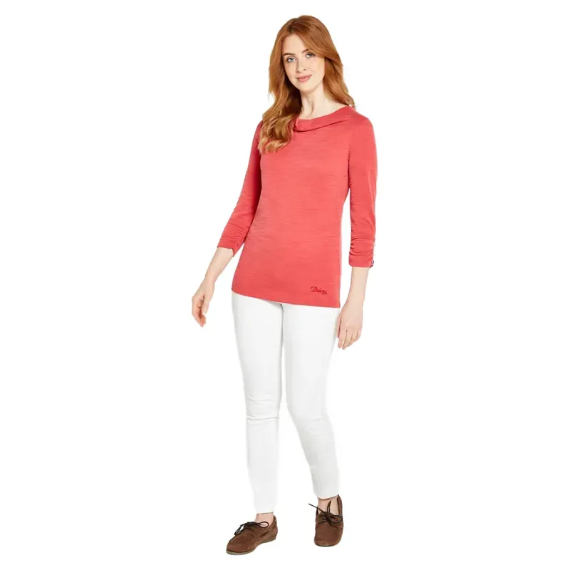 Dubarry Hillgrove Cowl Neck Top Nantuck Red-2