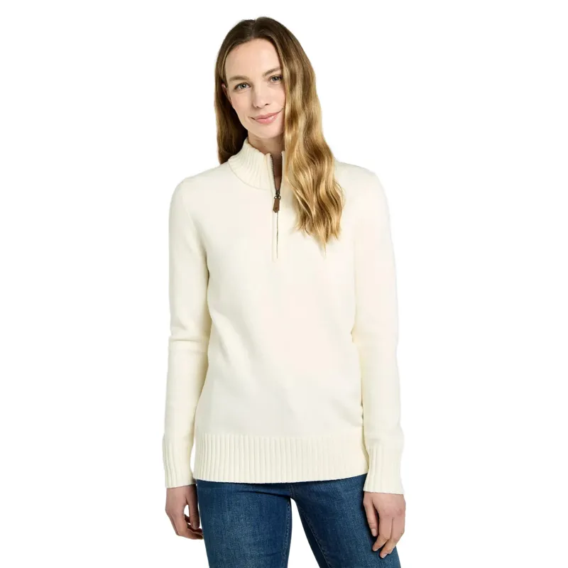 Dubarry Markham Quarter Zip Sweater Chalk-3