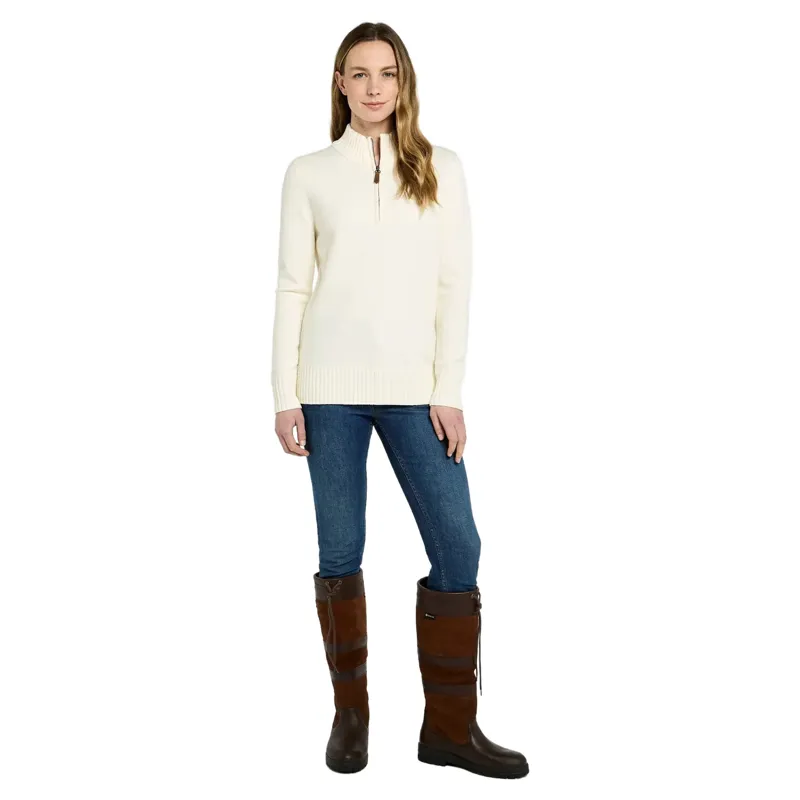 Dubarry Markham Quarter Zip Sweater Chalk-5