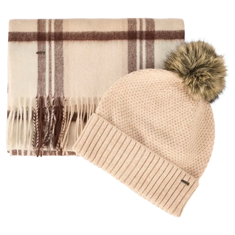 Newbawn Hat And Scarf Gift Set Oat