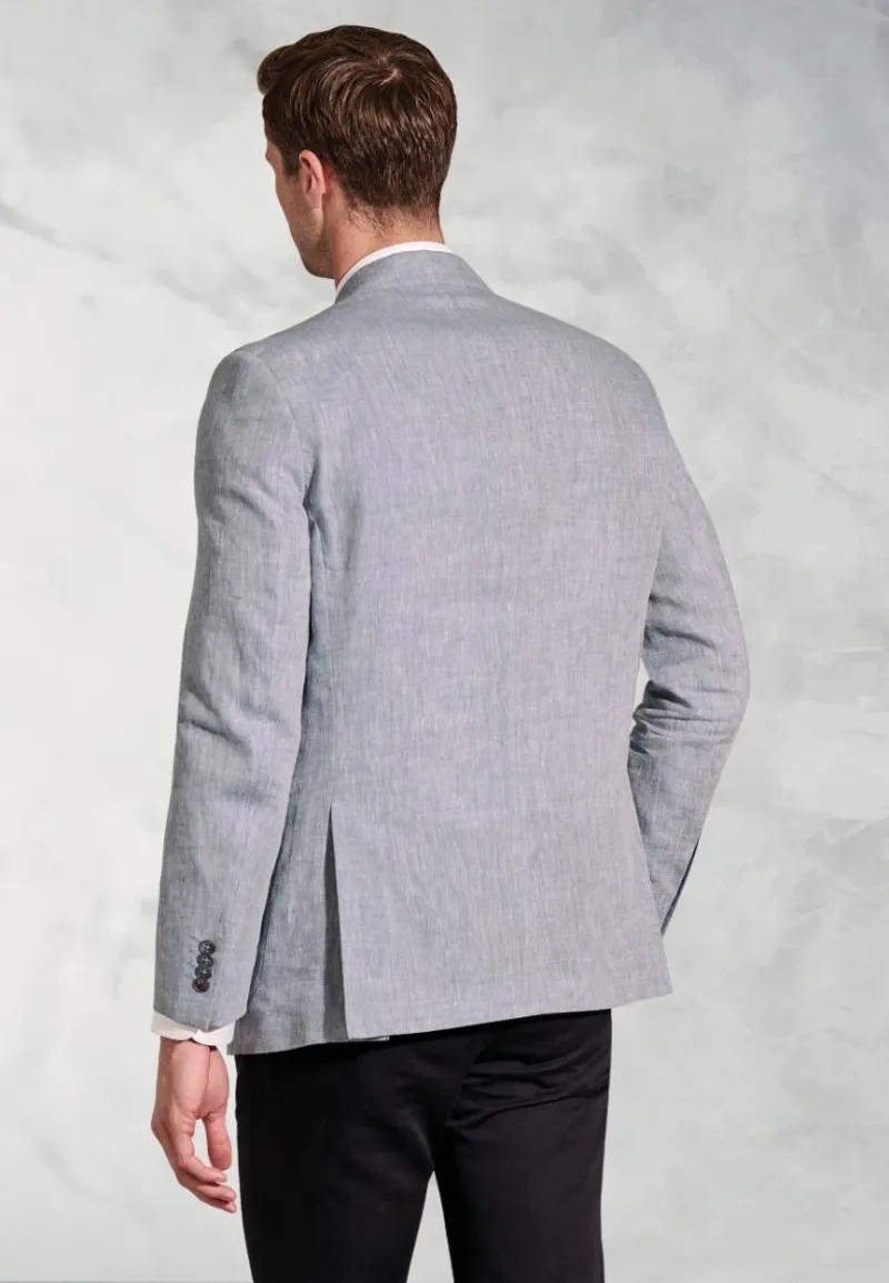 Brook Taverner Tailored Fit Eastwood Light Blue Pure Linen Jacket-2