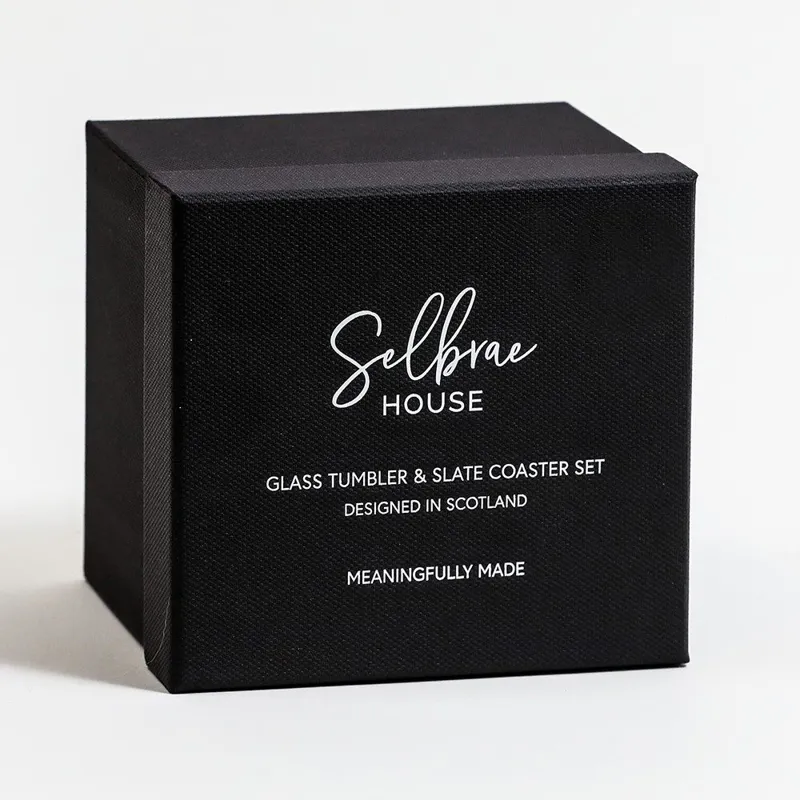 Just Slate Pheasant Glass Tumbler with Slate Coaster Gift Set-3