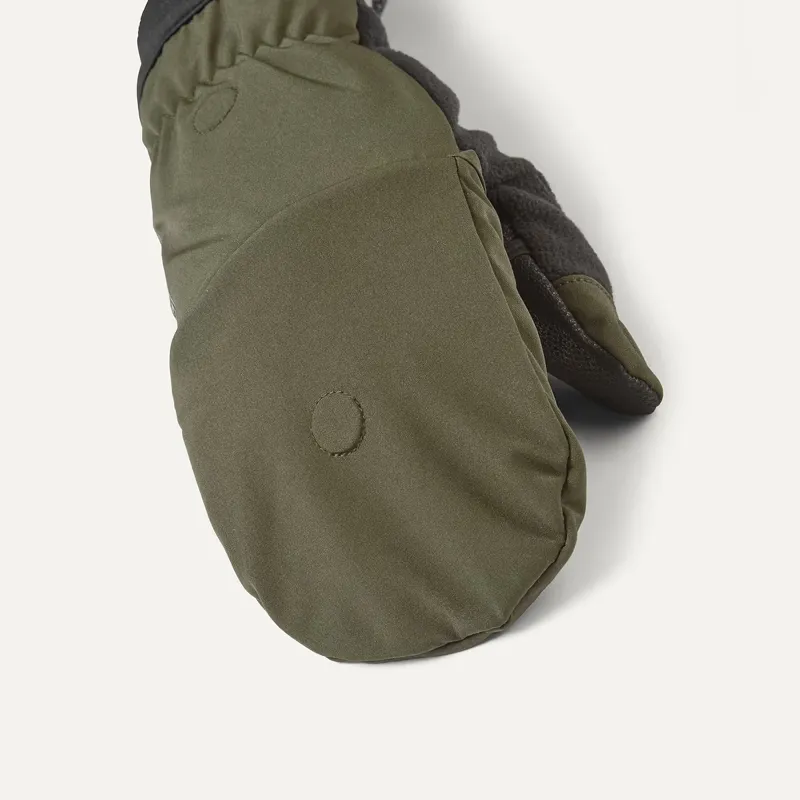 Sealskinz Walpole Windproof Cold Weather Convertible Mitt Olive Green/Black-2