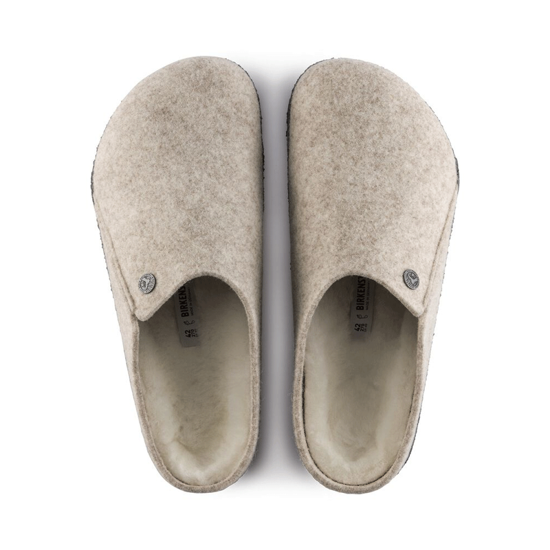 Birkenstock Zermatt Shearling Felt Slippers Eggshell-1