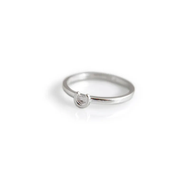 Hiho Jewellery Exclusive Sterling Silver Dinky Horseshoe Stack Ring-1