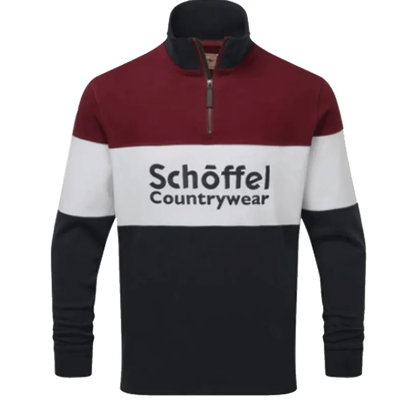 Schoffel Exeter Heritage Quarter Zip Jumper Bordeaux