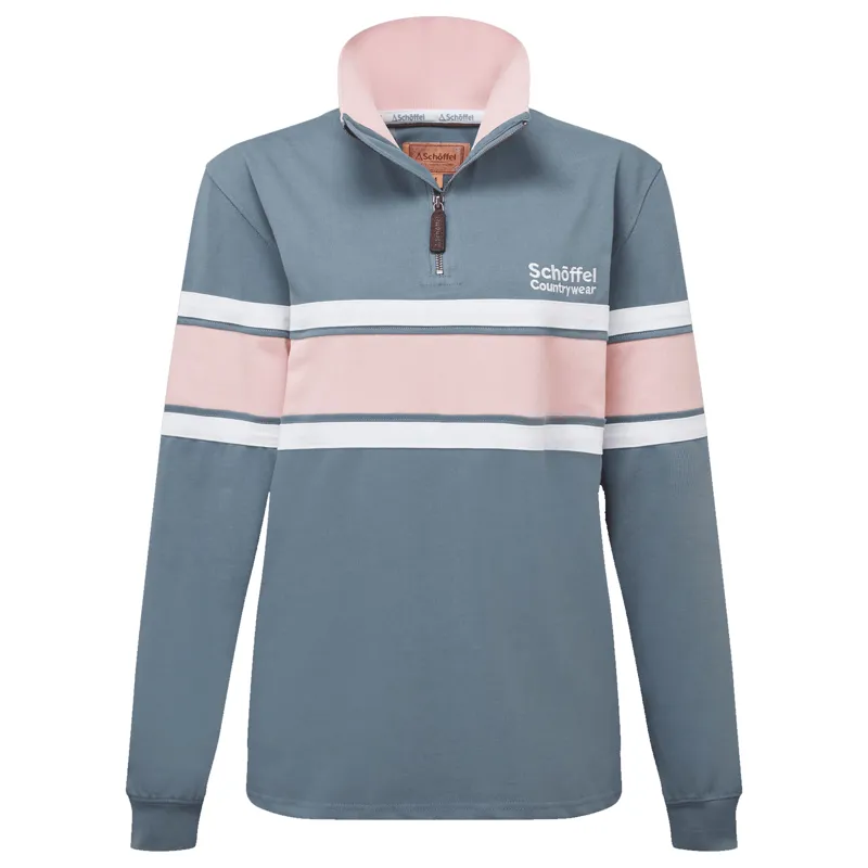 Schoffel Ladies Exmouth Heritage Quarter Zip Dark Pigeon/Chalky Coral