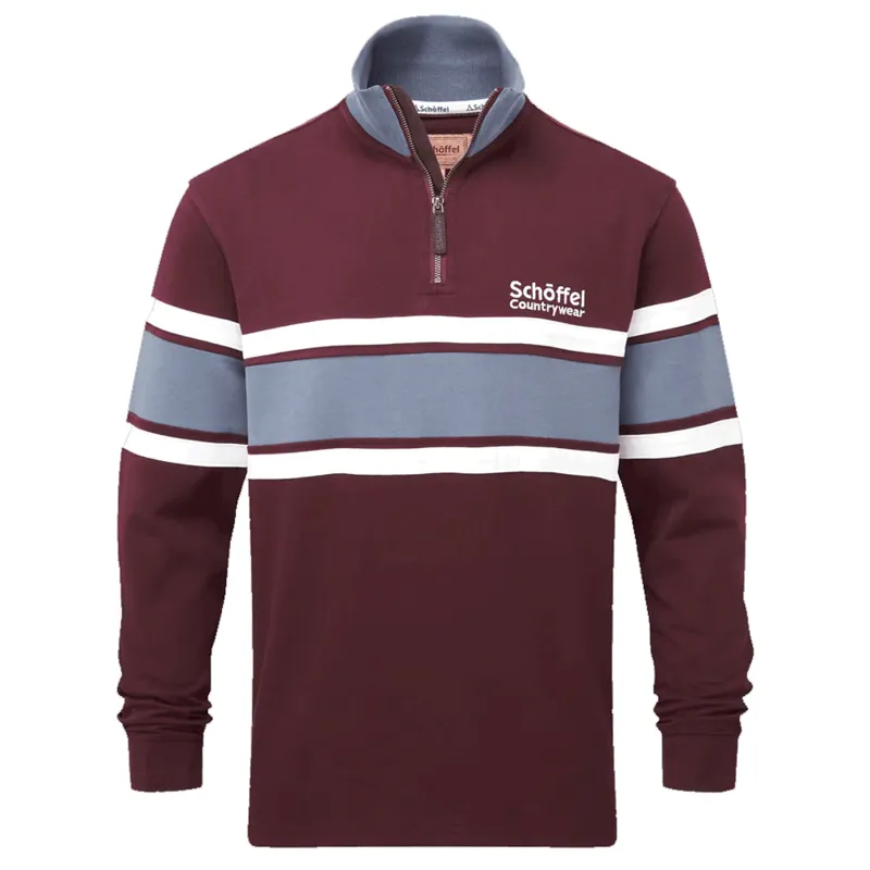 Schoffel Exmouth Heritage Quarter Zip Jumper Wine