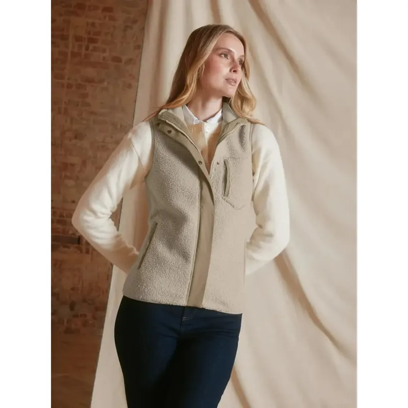 Fairfax and Favor Agnes Fleece Gilet in Fawn-3