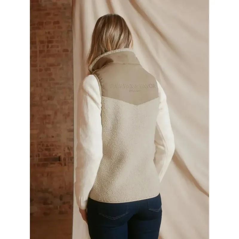 Fairfax and Favor Agnes Fleece Gilet in Fawn-4