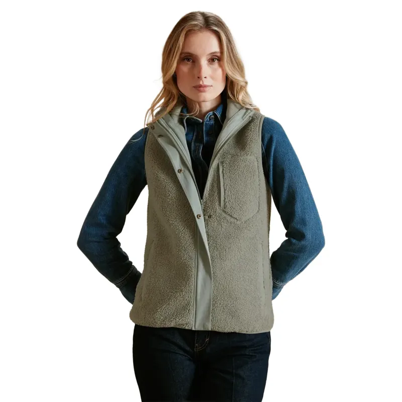 Fairfax and Favor Agnes Fleece Gilet in Pistachio-2