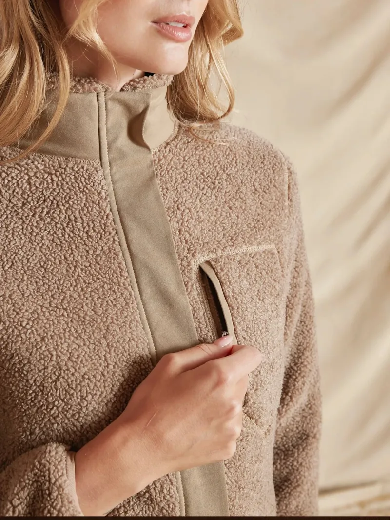 Fairfax and Favor Agnes Fleece Jacket in Fawn-2