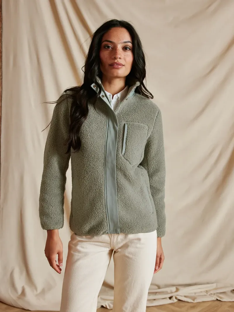 Fairfax and Favor Agnes Fleece Jacket in Pistachio-2